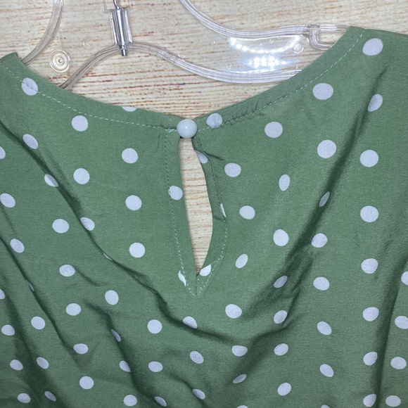 Women's Fashion Summer Round Neck Polka Dot Print Short Sleeve Casual Tops - Picture 6 of 6